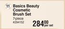 Basics Beauty Cosmetic Brush Set 7 Piece-Per Set
