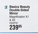 Basics Beauty Double Sided Mirror Magnification X1 & X2