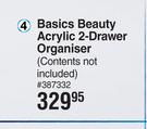 Basics Beauty Acrylic 2 Drawer Organiser