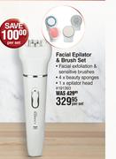 Carmen Facial Epilator & Brush Set-Per Set