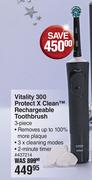 Oral-B Vitality 300 Protect X-Clean Rechargeable Toothbrush 3 Piece