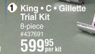 King.C.Gillette Trial Kit 8 Piece-Per Kit