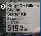 King.C.Gillette Styling Starter Kit 8 Piece-Per Kit