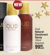 Oud Natural Deodorant Spray Assorted-150ml Each