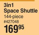 Lego 3 In 1 Space Shuttle (144 Pieces)