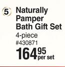 Nature's Nourishment Naturally Pamper Bath Gift Set 4 Piece-Per Set
