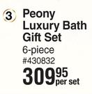 Nature's Nourishment Peony Luxury Bath Gift Set 6 Piece-Per Set