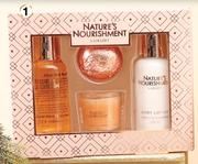 Nature's Nourishment Vanilla Amber Luxury Bath Gift Set 4 Piece-Per Set