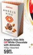 Millennium Angel's Kiss Milk Or White Chocolate With Almonds Assorted-100g Each