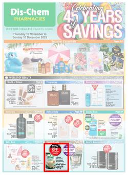Dis-Chem : Celebrating 45 Years Of Savings (16 November - 10 December 2023), page 1