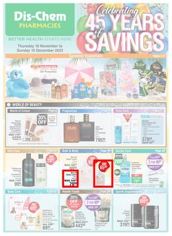 Dis-Chem : Celebrating 45 Years Of Savings (16 November - 10 December 2023), page 1