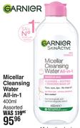 Garnier Micellar Cleansing Water All In 1 Assorted-400ml