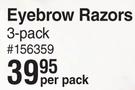 Basics Essentials Eyebrow Razors 3 Pack-Per Pack