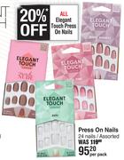 Elegant Touch Press On Nails 24 Nails/Assorted-Per Pack