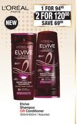 L'Oreal Elvive Shampoo Or Conditioner Assorted-300ml/400ml