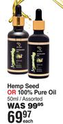 Afri Pure Hemp Seed Or 100% Pure Oil Assorted-50ml Each
