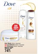 Dove Hair Mask 200ml/Assorted Or Conditioner 350ml/Assorted Or Shampoo 400ml/Assorted-Each