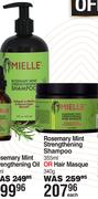 Mielle Rosemary Mint Strengthening Shampoo 355ml Or Hiar Masque 340g-Each
