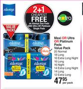 Always Maxi Or Ultra Or Platinum Pads Value Pack-Per Pack
