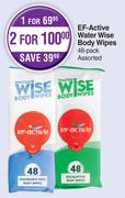 Ef-Active Water Wise Body Wipes 48 Pack Assorted-For 1
