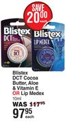Blistex DCT Cocoa Butter, Aloe & Vitamin E Or Lip Medex-10ml Each