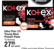 Kotex Ultra Thin Or Young Maxi Protect Pads 10 Normal-Per Pack