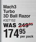 Gillette Mach 3 Turbo 3D Ball Razor-Per Pack
