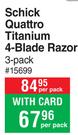 Schick Quattro Titanium 4 Blade Razor 3 Pack-Per Pack