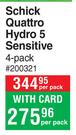 Schick Quattro Hydro 5 Sensitive 4 Pack-Per Pack