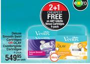 Gillette Venus Deluxe Smooth Swirl Cartridges Or Olay Comfortglide Cartridges 4 Pack-Per Pack