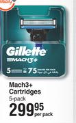 Gillette Mach3+ Cartridges 5 Pack-Per Pack