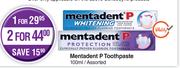 Mentadent P Toothpaste Assorted-100ml Each
