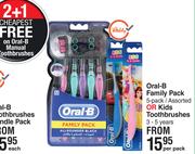 Oral-B Family Pack (5 Pack) Assorted Or Kids Toothbrushes (3-5 Years)-Per Pack