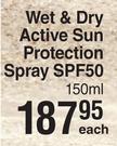 Techni Block Wet & Dry Active Sun Protection Spray SPF50-150ml Each