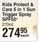 Nivea Sun Kids Protect & Care 5 In 1 Sun Trigger Spray SPF50+-270ml Each