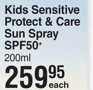 Nivea Sun Kids Sensitive Protect & Care Sun Spray SPF50+-200ml Each