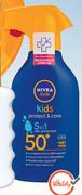 Nivea Sun Kids Protect & Care 5 In 1 Sun Trigger Spray SPF50+-270ml Each
