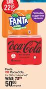 Fanta Or Coca Cola Assorted-6 x 300ml Per Pack