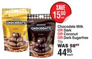 Chocolate Milk Or Dark Or Coconut Or Dark Sugarfree-70g Each