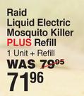 Raid Liquid Electric Mosquito Killer Plus Refill 1 Unit + Refill