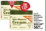 C & O ReitzeR's Anti Mozzie Cream Value Pack-2 x 200ml Per Pack