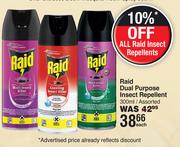 Raid Dual Purpose Insect Repellent Assorted-300ml Each