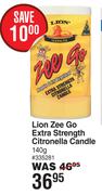 Lion Zee Go Extra Strength Citronella Candle-140g