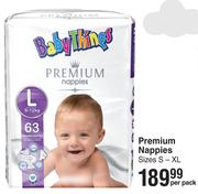 Baby Things Premium Nappies Sizes S-XL-Per Pack