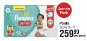 Pampers Jumbo Pack Pants Sizes 3-7-Per Pack