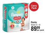 Pampers Carry Pack Pants Sizes 3-6-Per Pack