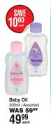 Johnson's Baby Oil Assorted-200ml Each