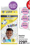 Baby Things Nappies 100 Pack Assorted Sizes-Per Pack