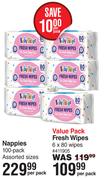 Baby Things Value Pack Fresh Wipes 6 x 80 Wipes-Per Pack