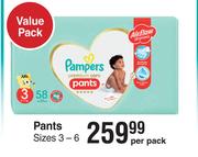 Pampers Value Pack Pants Sizes 3-6-Per pack